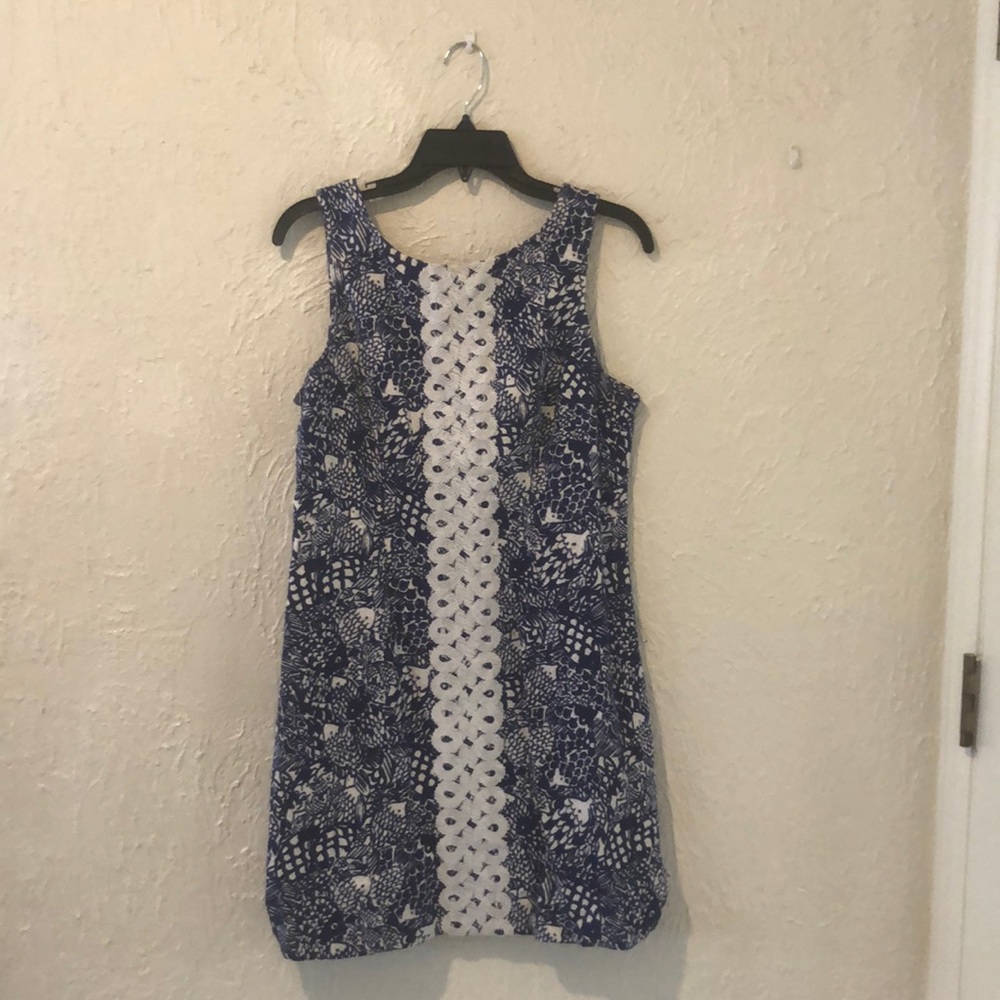 Blue and white printed Lilly Pulitzer dress